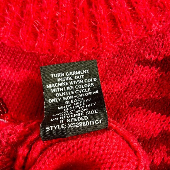 X Ugly Christmas Sweater Red Flamingos Parrots Bells (XL) - Picture 8 of 9